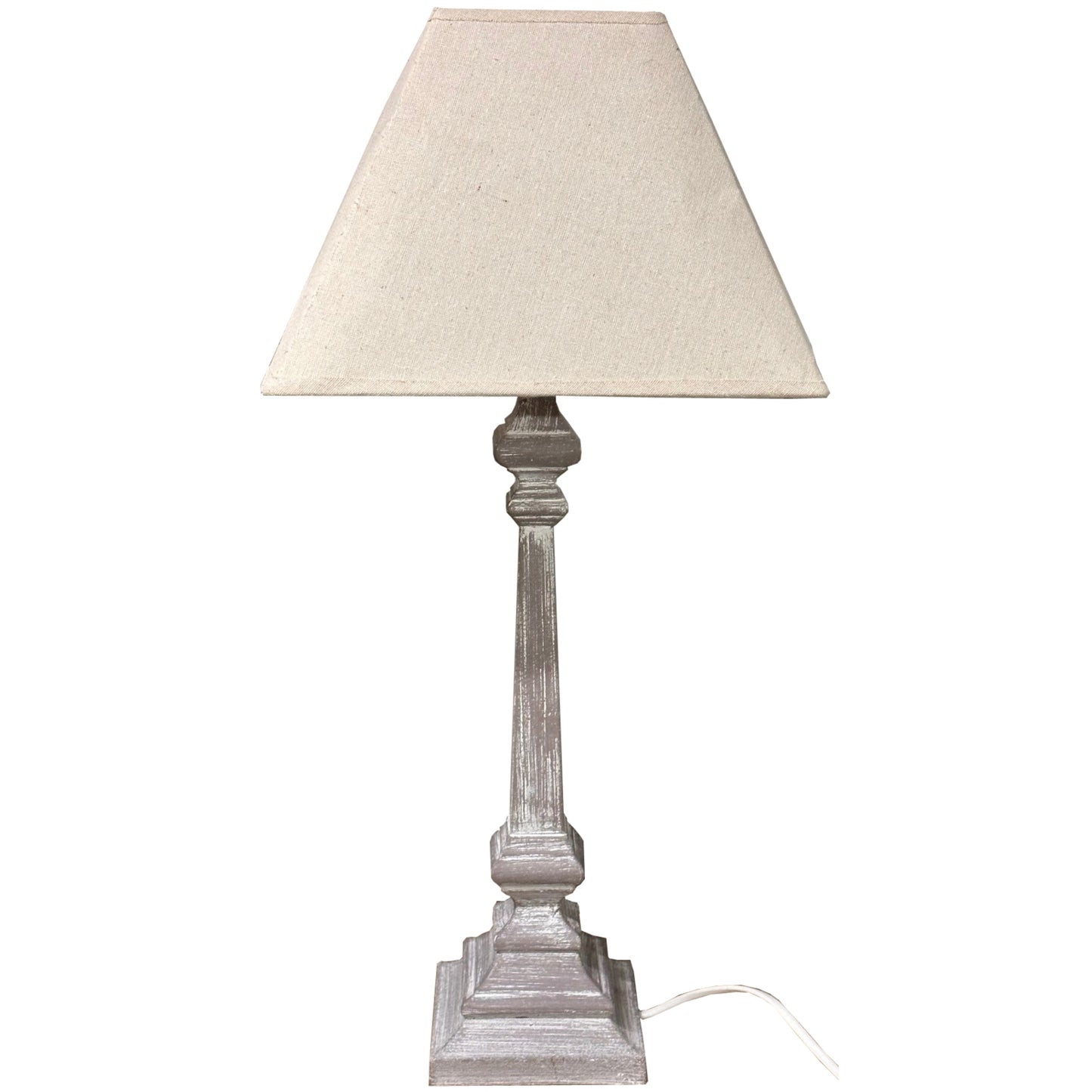 Neutral linen Shade Shabby Chic Table lamp