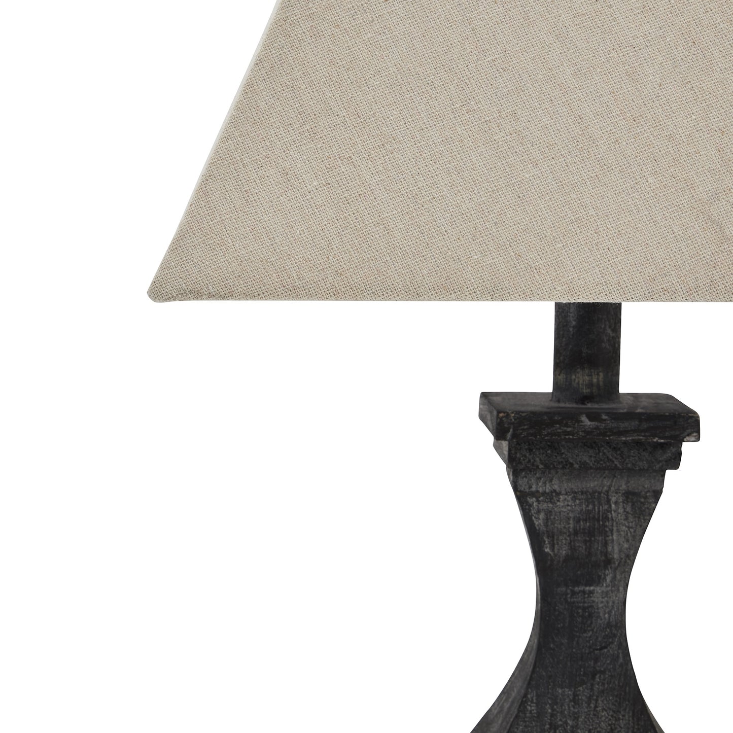 Neutral linen Shade Grey Base Fluted Table lamp