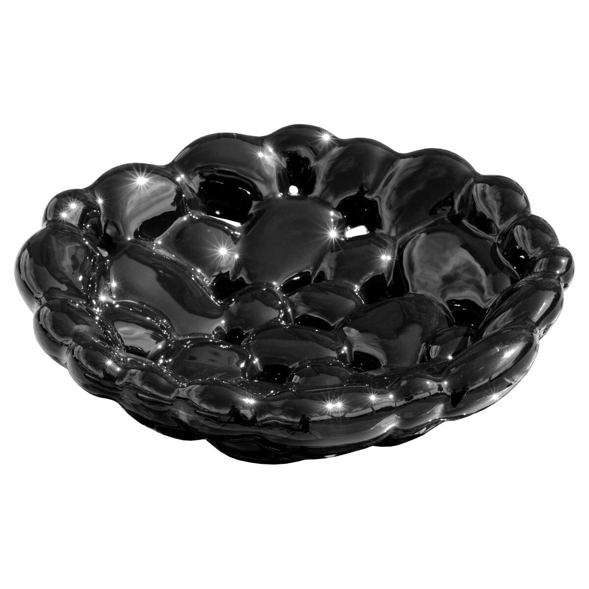 Platinum Fired BLACK BUBBLE BOWL - Ideal for Displaying on a Dining Table