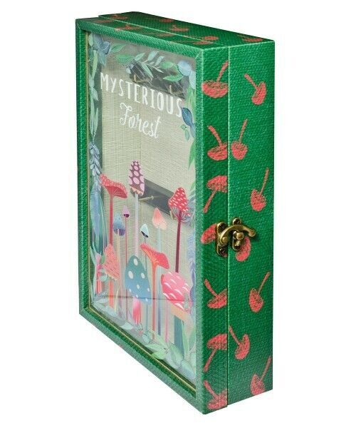 Mysterious Forest Storage Book Box! included is 6 hooks inside! Key Box - Book