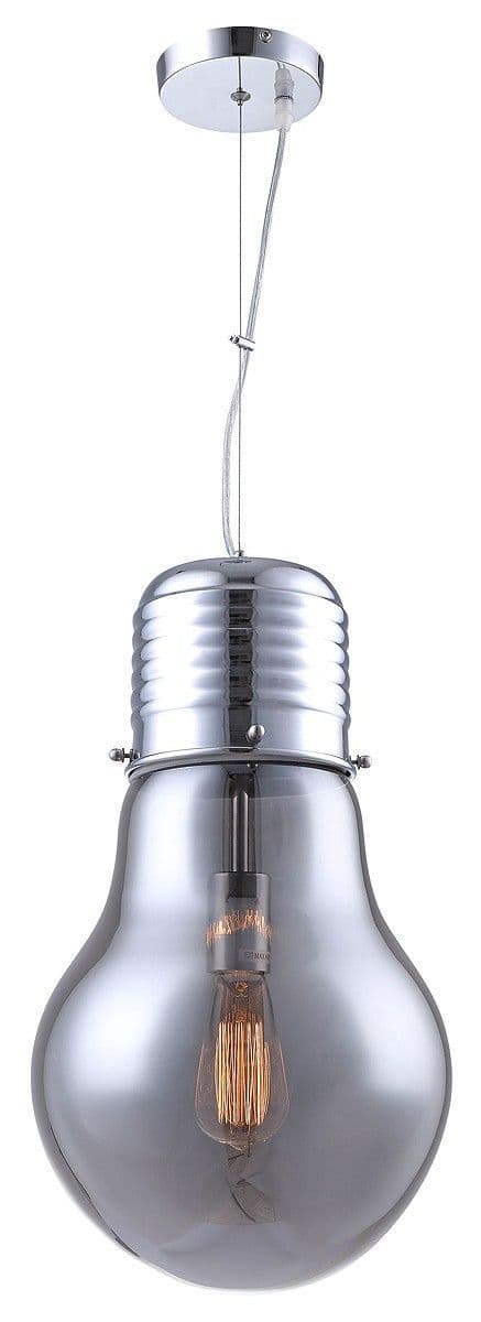 Smoked Glass Bulb Pendant Ceiling Light – Chrome