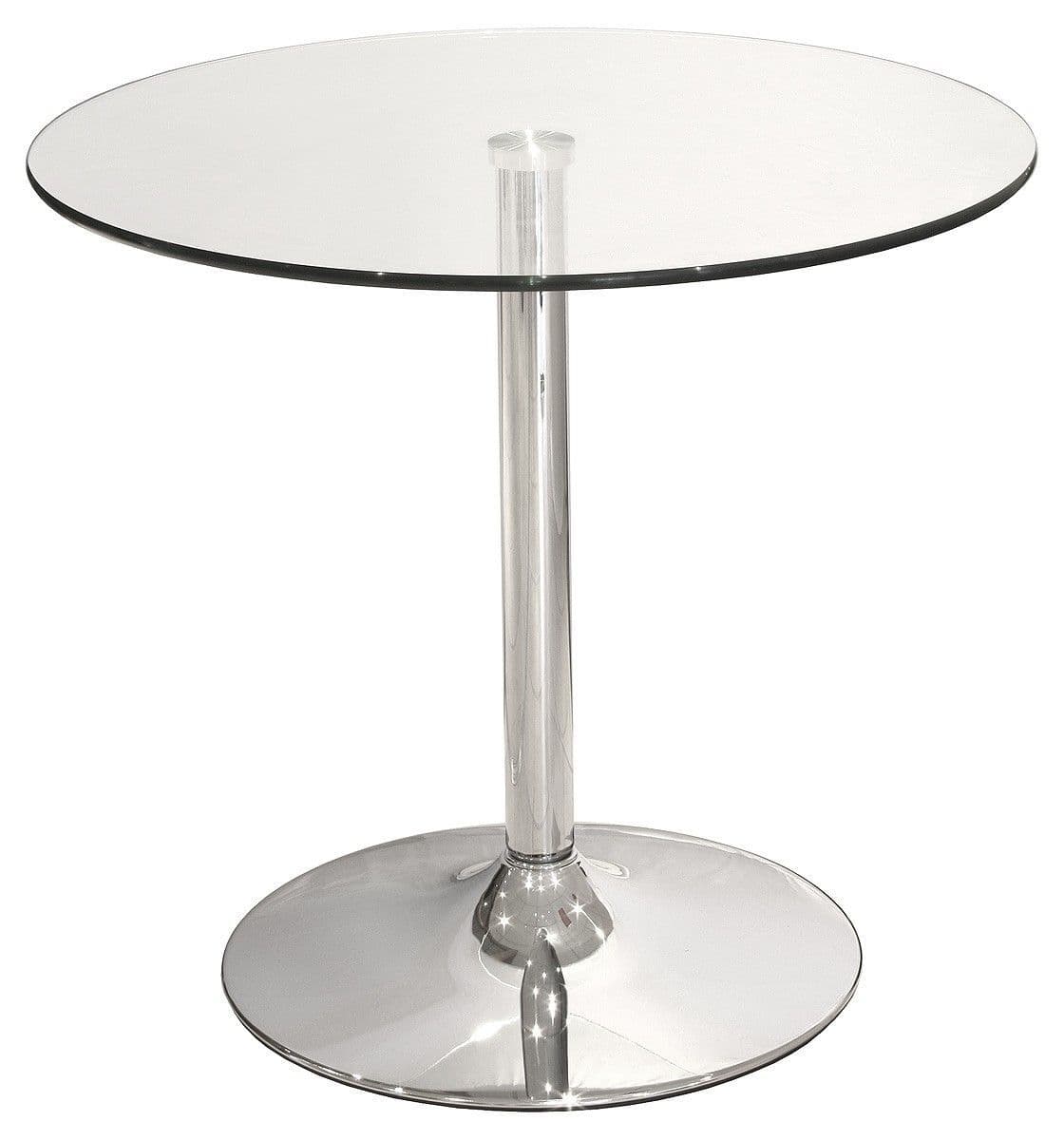 Clear Round Glass Dining Table 80cm