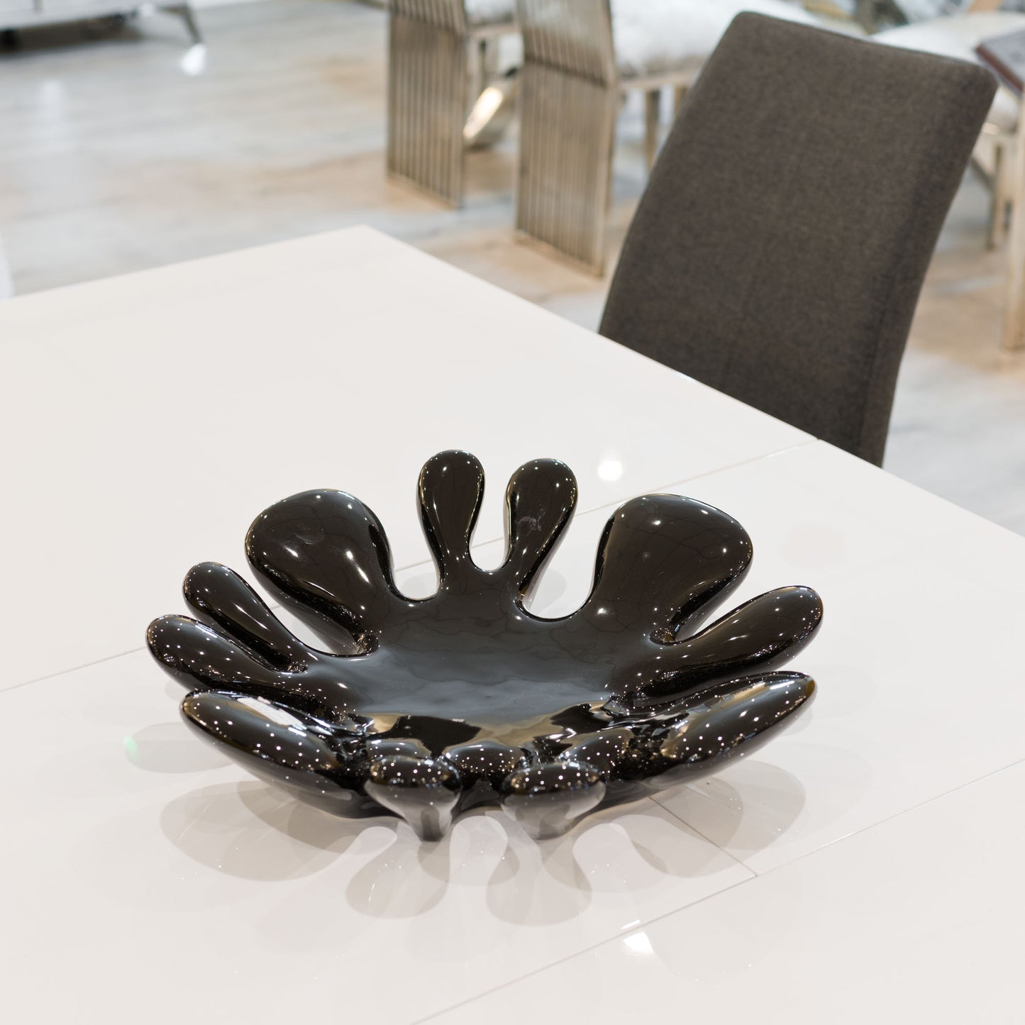 Ceramic Round Black Splash Bowl/Dish