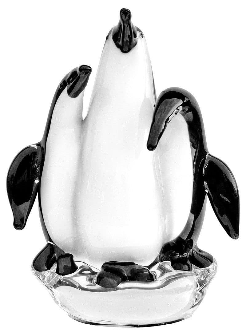Glass Group Of Three Penguins