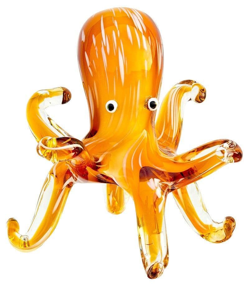 Glass Orange Venetian Octopus