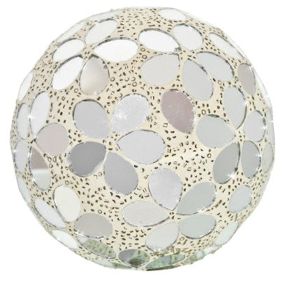 Mirrored Flower Tile Balls 10.5cm - Set of 3