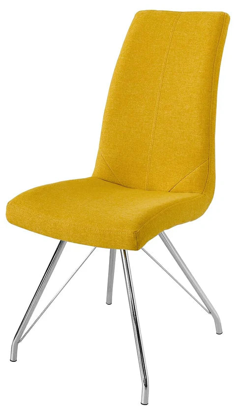 Madelina Fabric Dining Chair - Mustard Yellow
