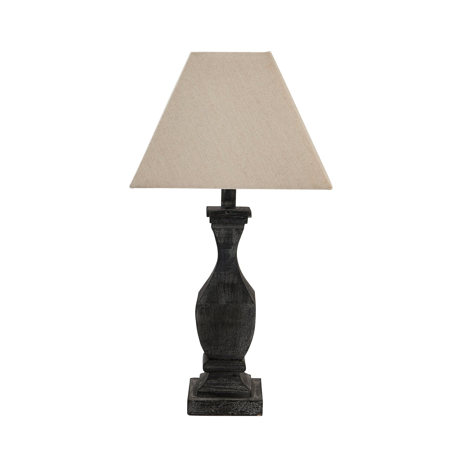 Neutral linen Shade Grey Base Fluted Table lamp