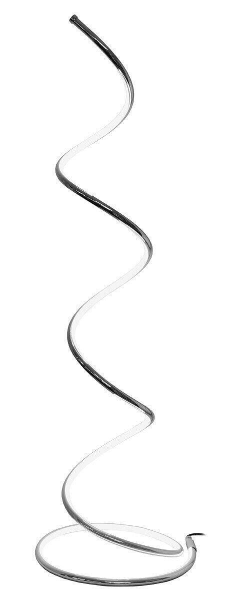 Contemporary LED Chrome Spiral Floor/Table Lamp - Snake Style - 80cm High