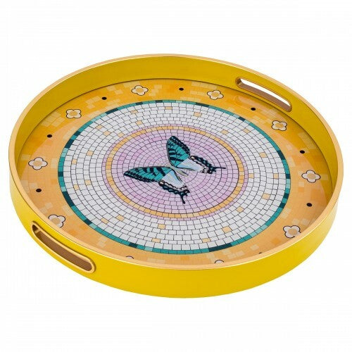 Circular Tray With Butterfly Design - Available in Large or Small
