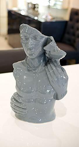 Grey Gloss Ceramic Lovers TORSO ORNAMENT - STATEMENT PIECE