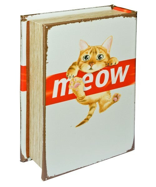 Mirrored Meow Cat Storage Book Box that looks like a book!