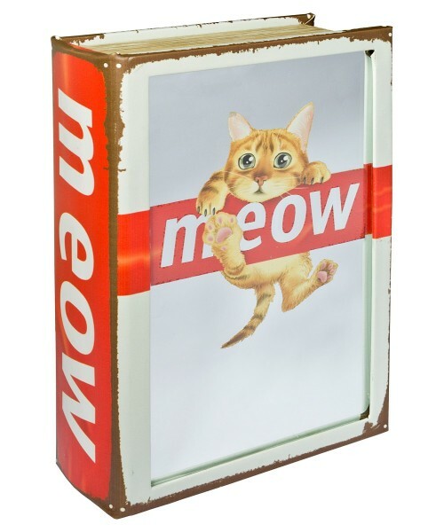 Mirrored Meow Cat Storage Book Box that looks like a book!