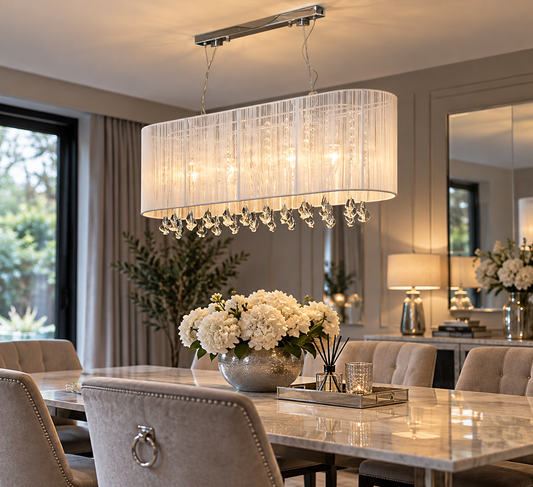 Belgravia white chandelier in stylish contemporary interior