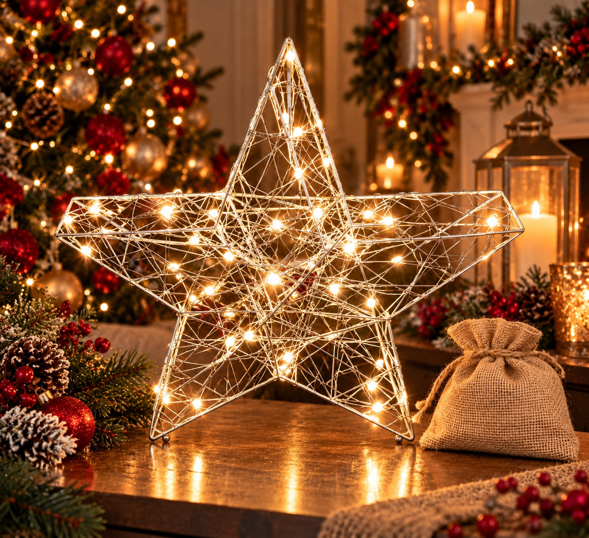 Glowing Star Standing Light Up 30cm