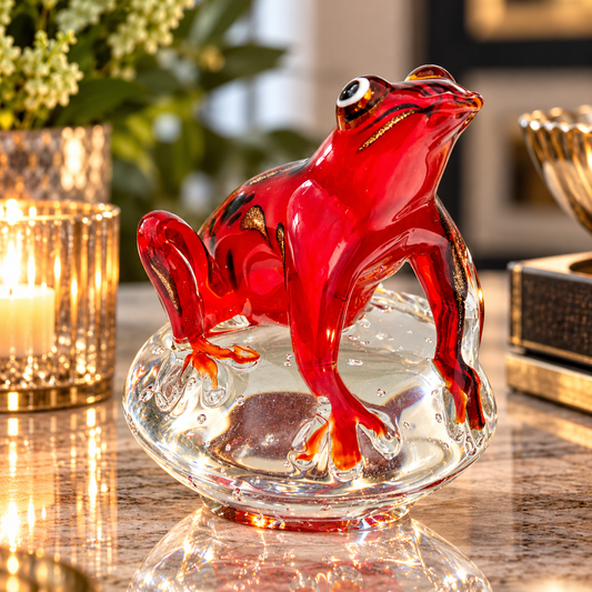 Glass Red Squirrel Ornament – Decorative Glass Animal Figurine