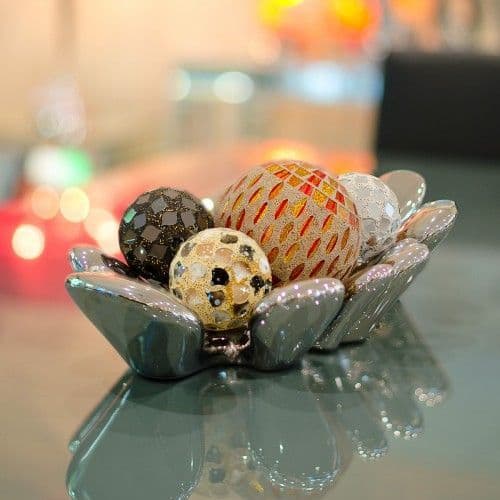 Ceramic Splash Dish - Chrome