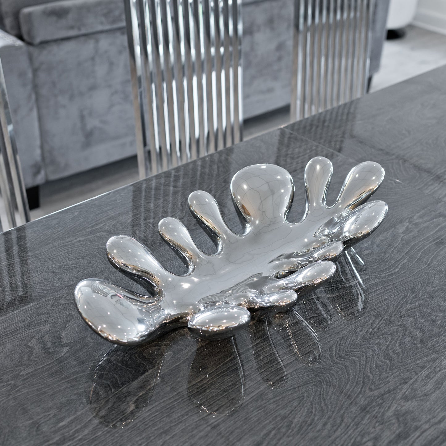 Ceramic Splash Dish - Chrome