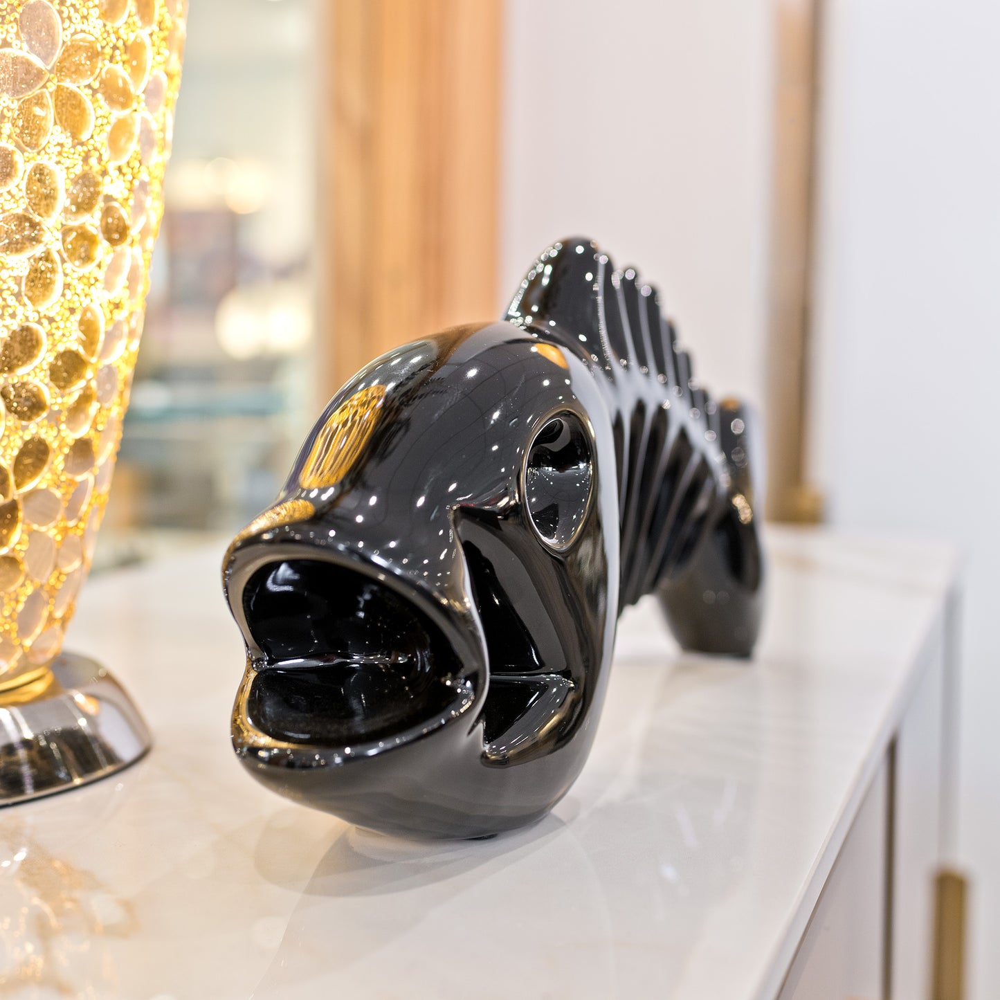 Ceramic Black Fish Bones Decoration
