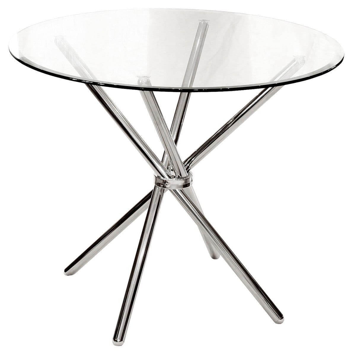 Criss-Cross Glass Dining Table 90cm - Seats upto 4