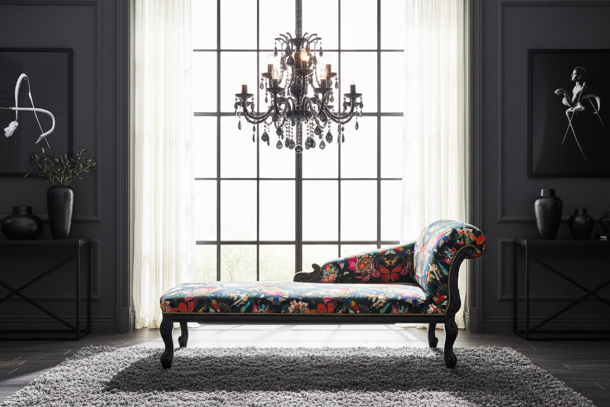 Classic French Chaise Longue - Paradise Lost Noir