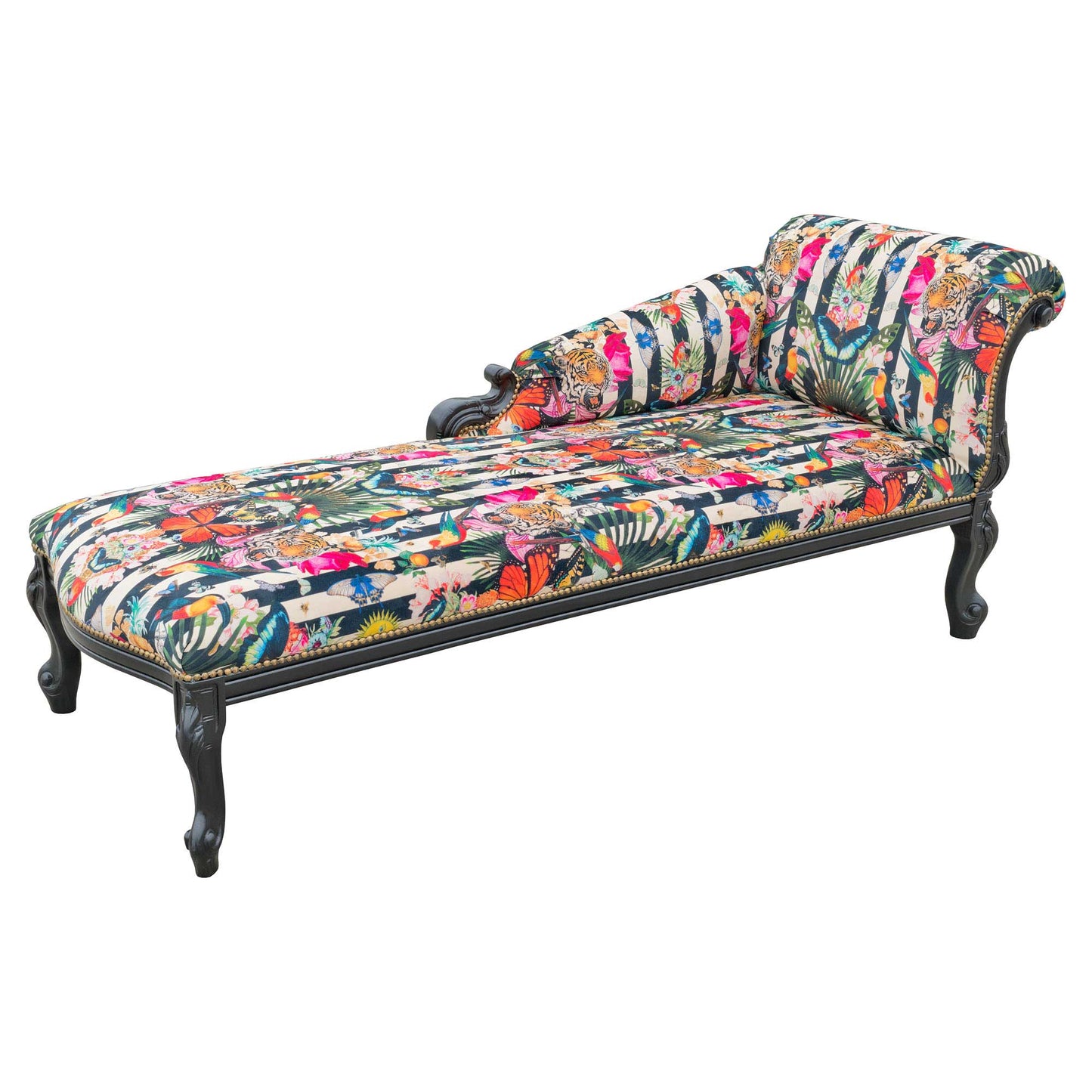 Classic French Chaise Longue - Paradise Lost Crème Noir
