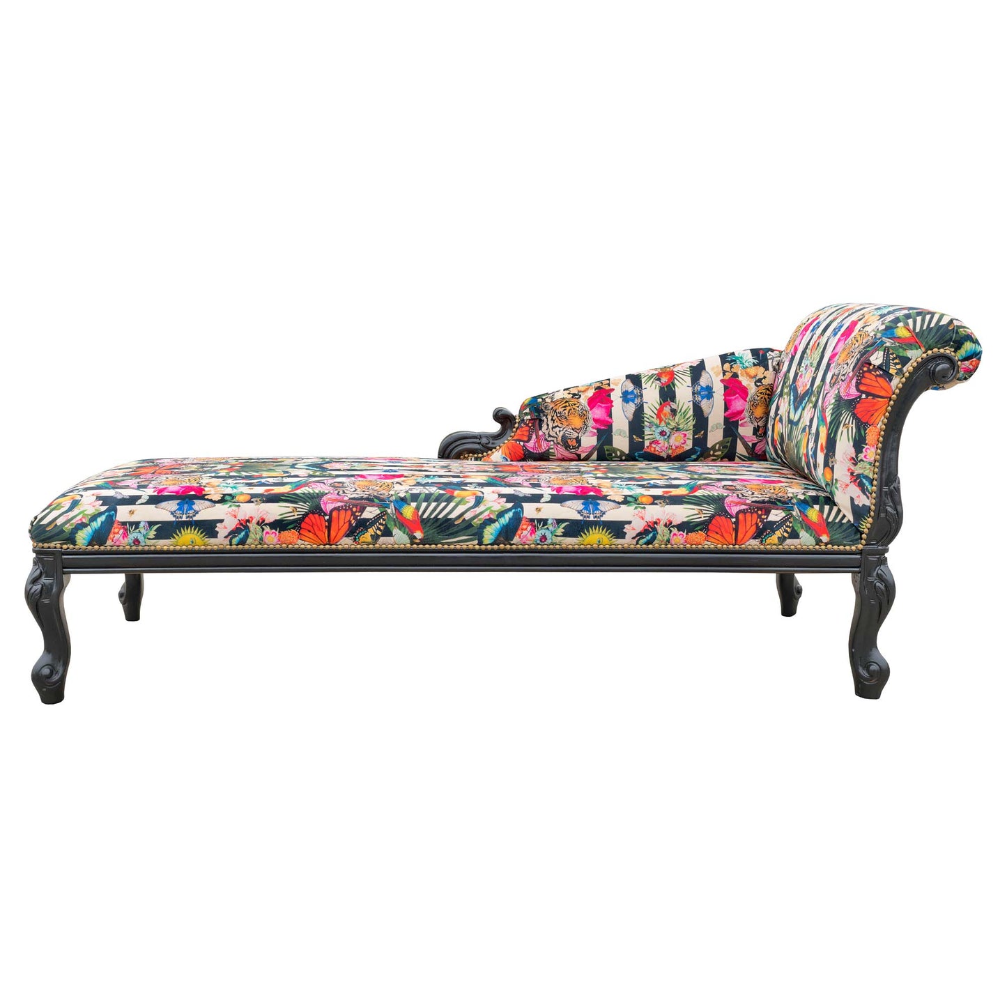 Classic French Chaise Longue - Paradise Lost Crème Noir