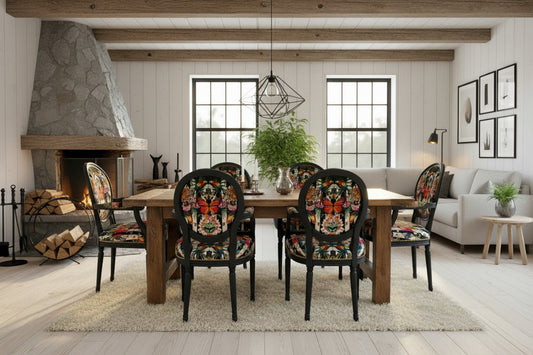 Georgian Dining Chair - Paradise Lost Crème Noir