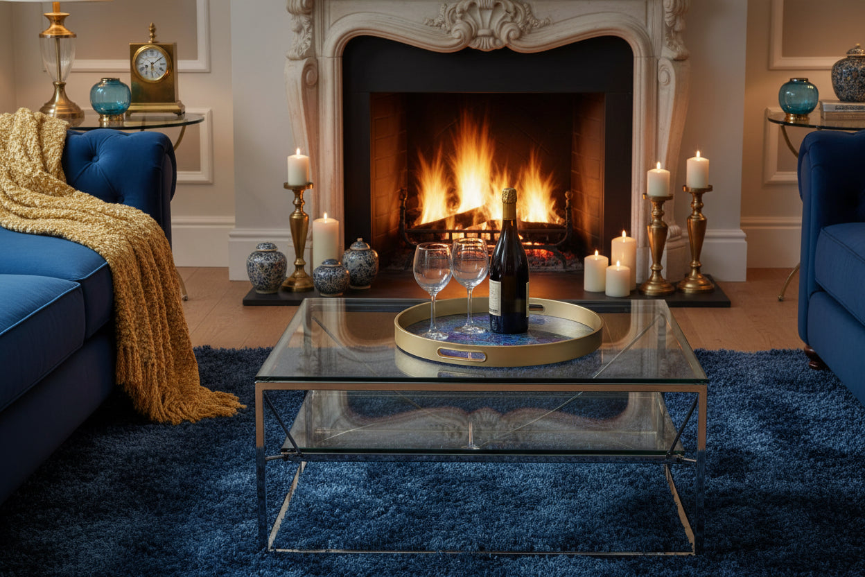 Dangerous Damask Circular Serving Tray