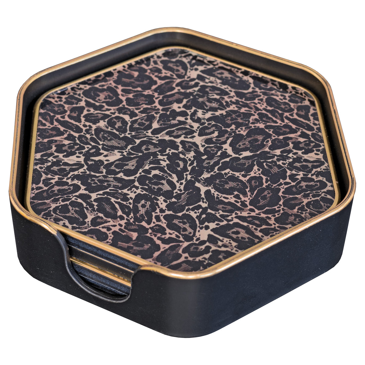 Roxy Leopard Hexagonal Coasters