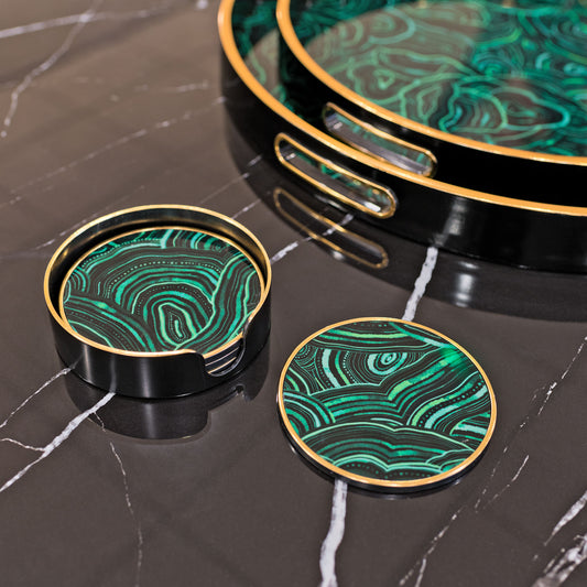 Malachite Circular Coasters