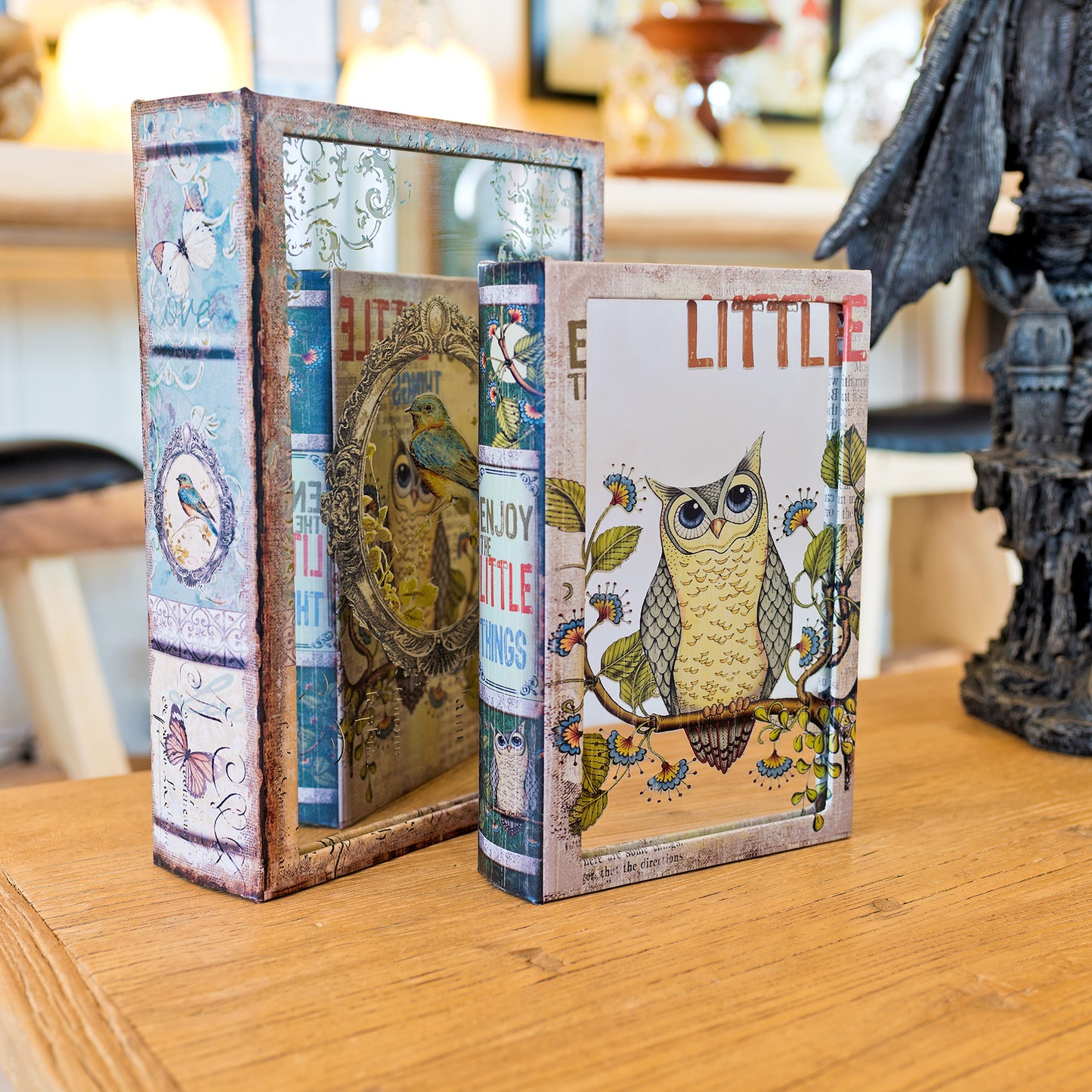 Mirrored Enjoy Little Things Owl Book Box