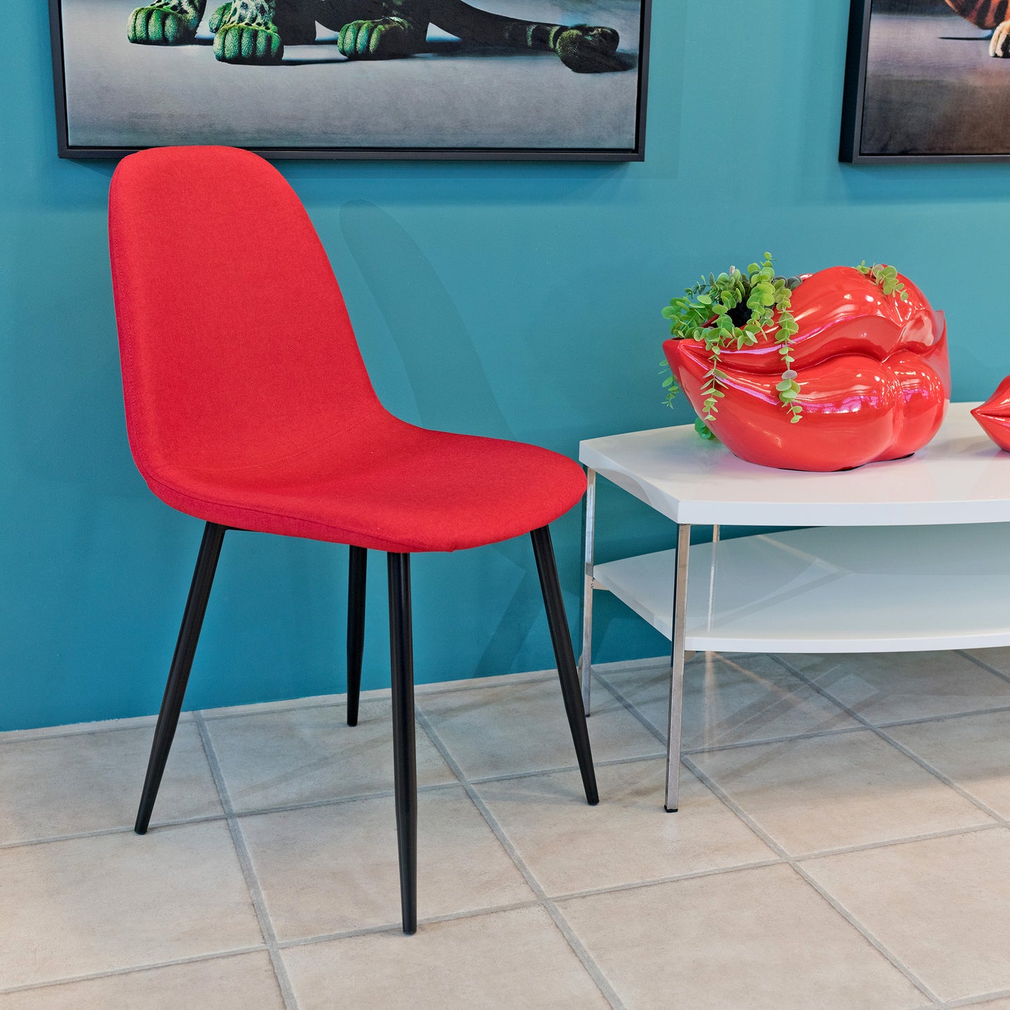 Simone Red Fabric Dining Chair
