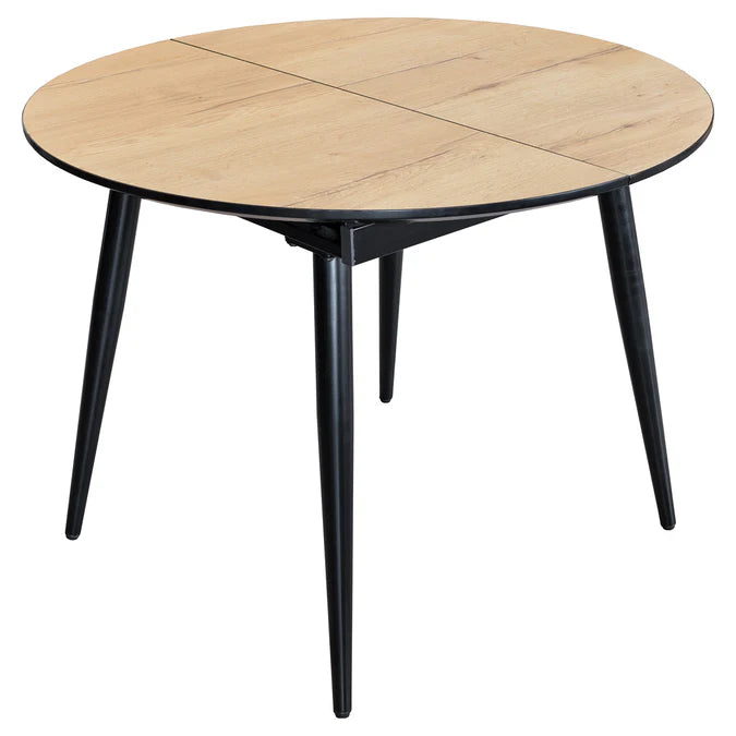 Thornton Natural Wood Veneer Extending Dining Table 100cm-140cm - Seats upto 4