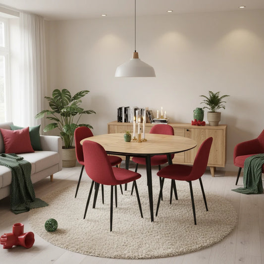 Thornton Natural Wood Veneer Extending Dining Table 100cm-140cm - Seats upto 4