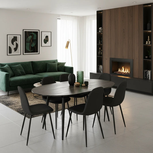 Thornton Black Ash Extending Dining Table 100cm-140cm - Seats upto 4