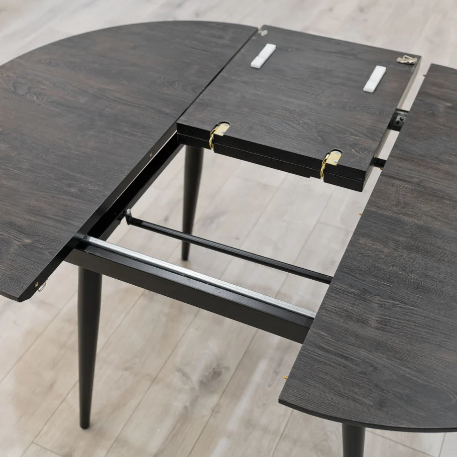 Thornton Black Ash Extending Dining Table 100cm-140cm - Seats upto 4