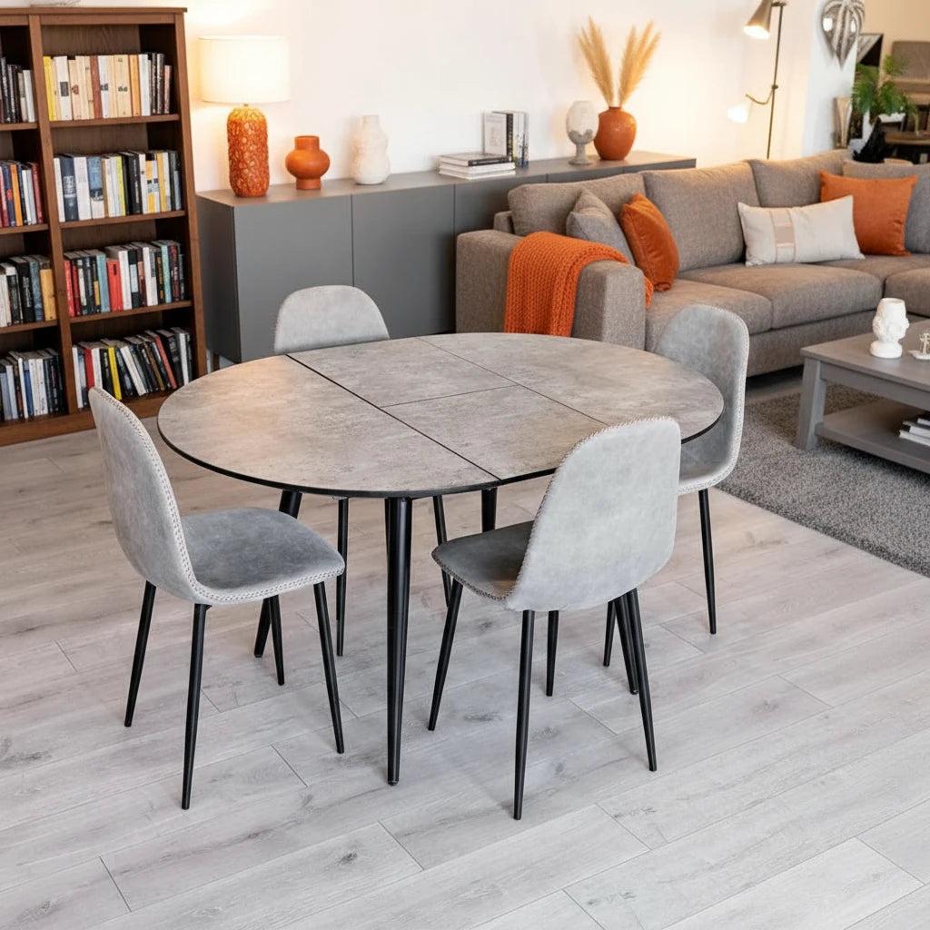 Thornton Grey Extending Dining Table 100cm-140cm - Seats upto 4