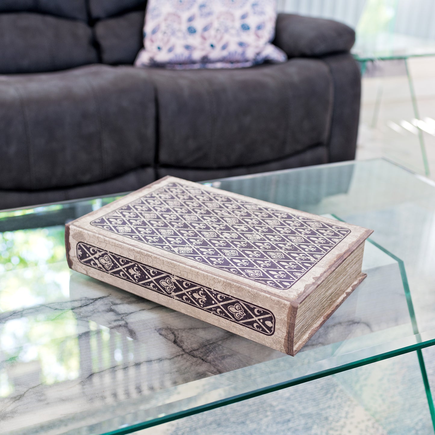 Fleur-de-lis Secret Storage Book Box