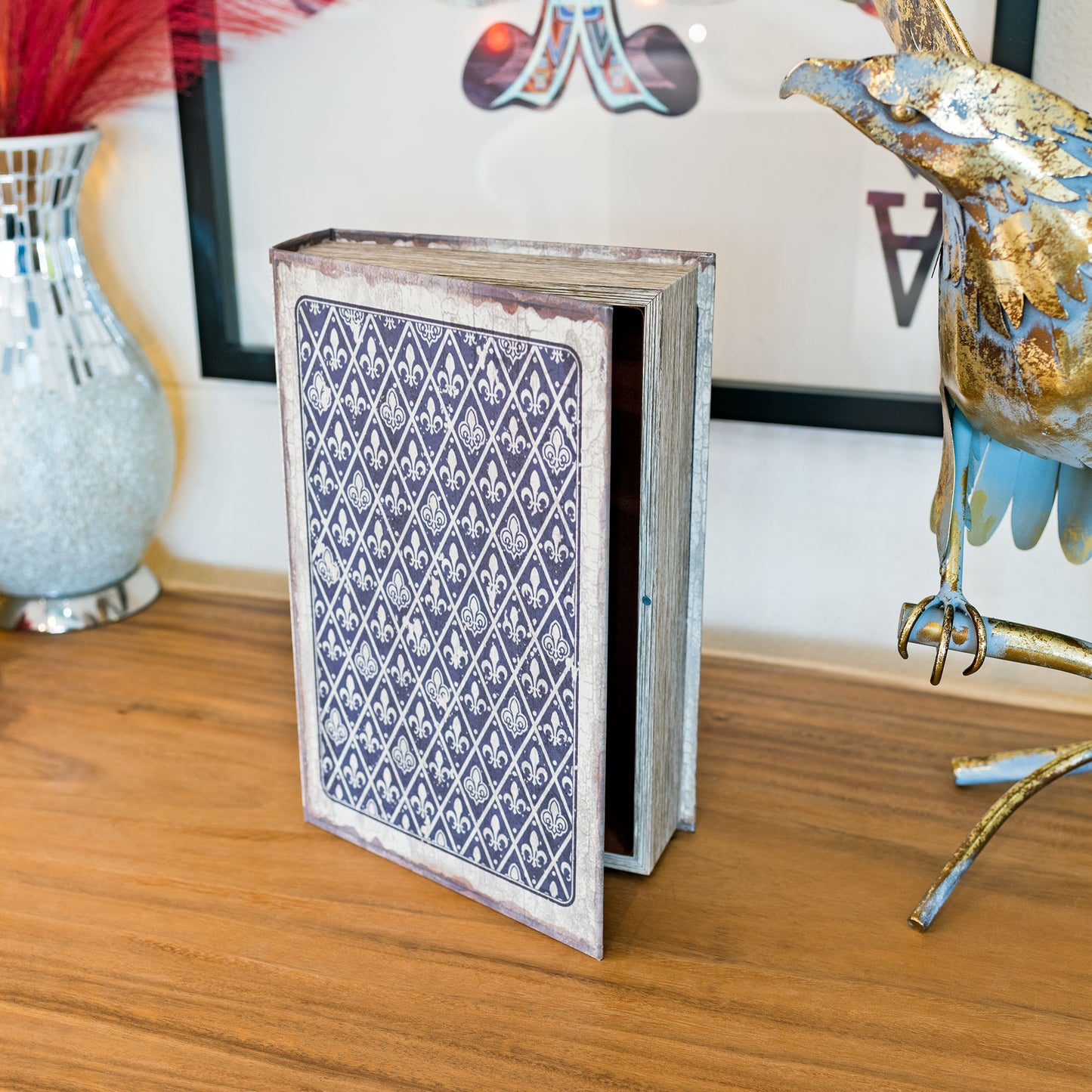 Fleur-de-lis Secret Storage Book Box