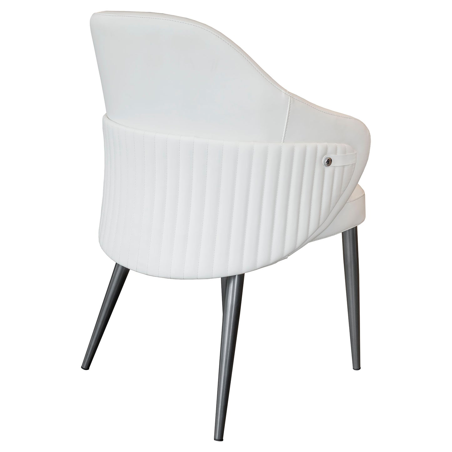 Ivory Faux Leather Dining Chair - Grey Legs