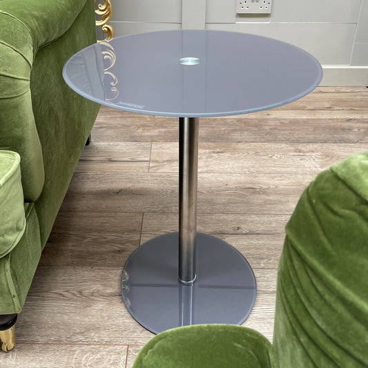 Glass Round Top Podium Table - Grey