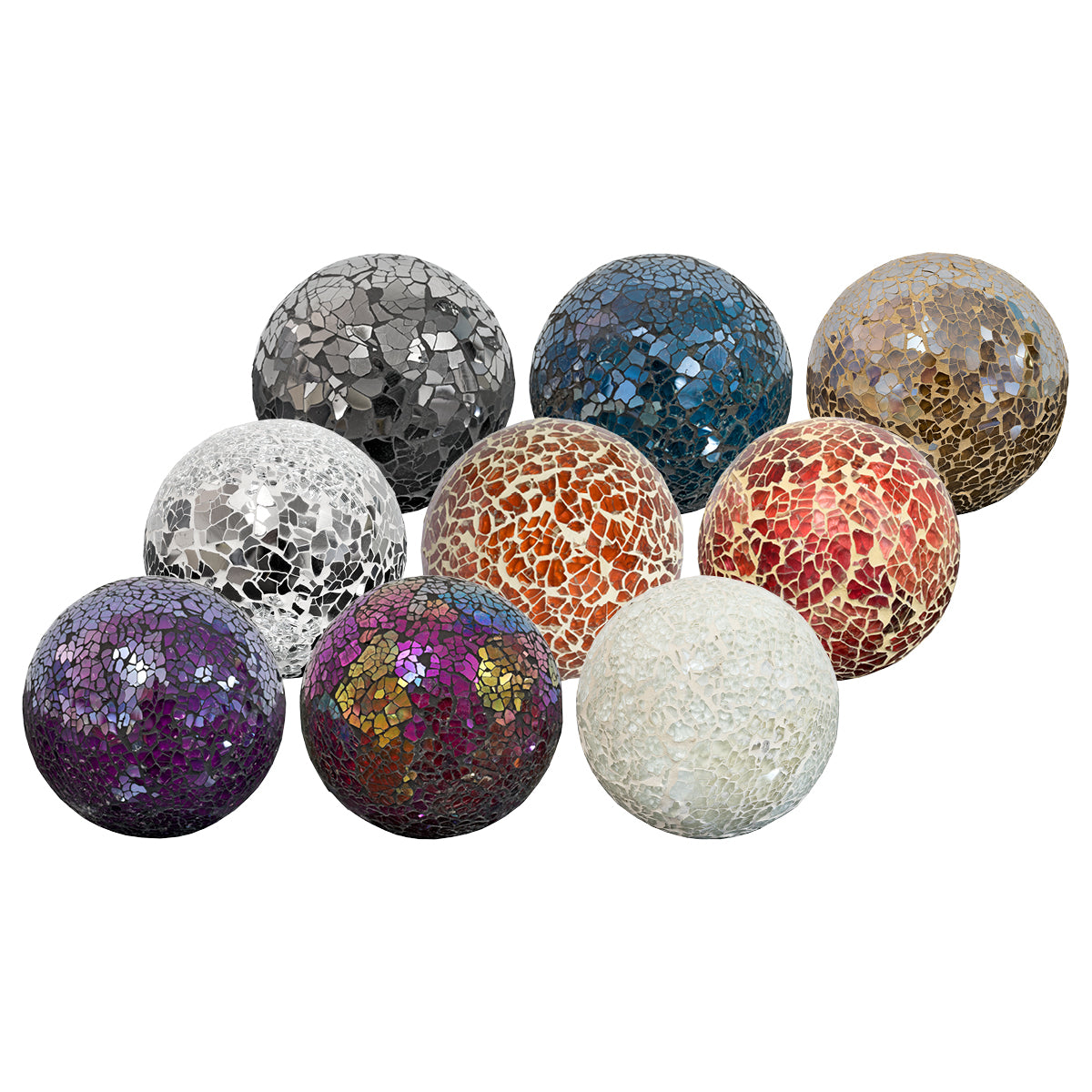 Mosaic Glass Balls - Various Colours
