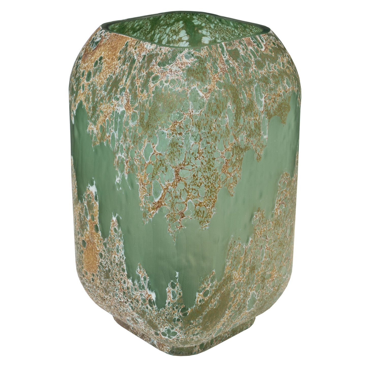 Volcanic Lava Tall Planter Vase Green/Gold