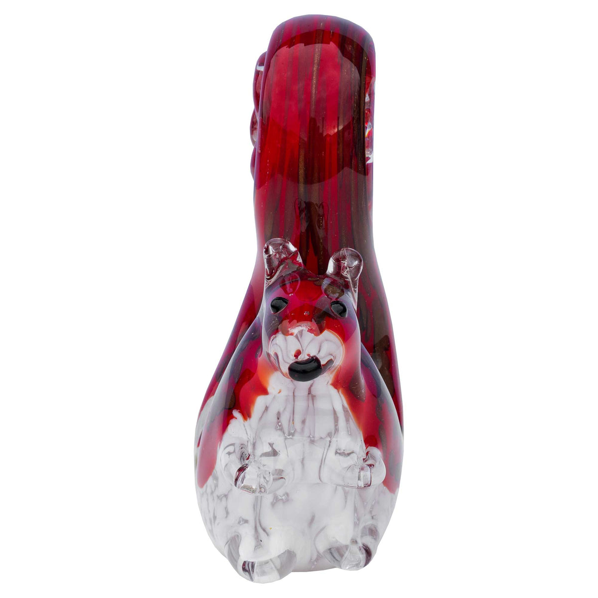 Handmade Glass Red Squirrel Ornament – Decorative Glass Animal Figurine