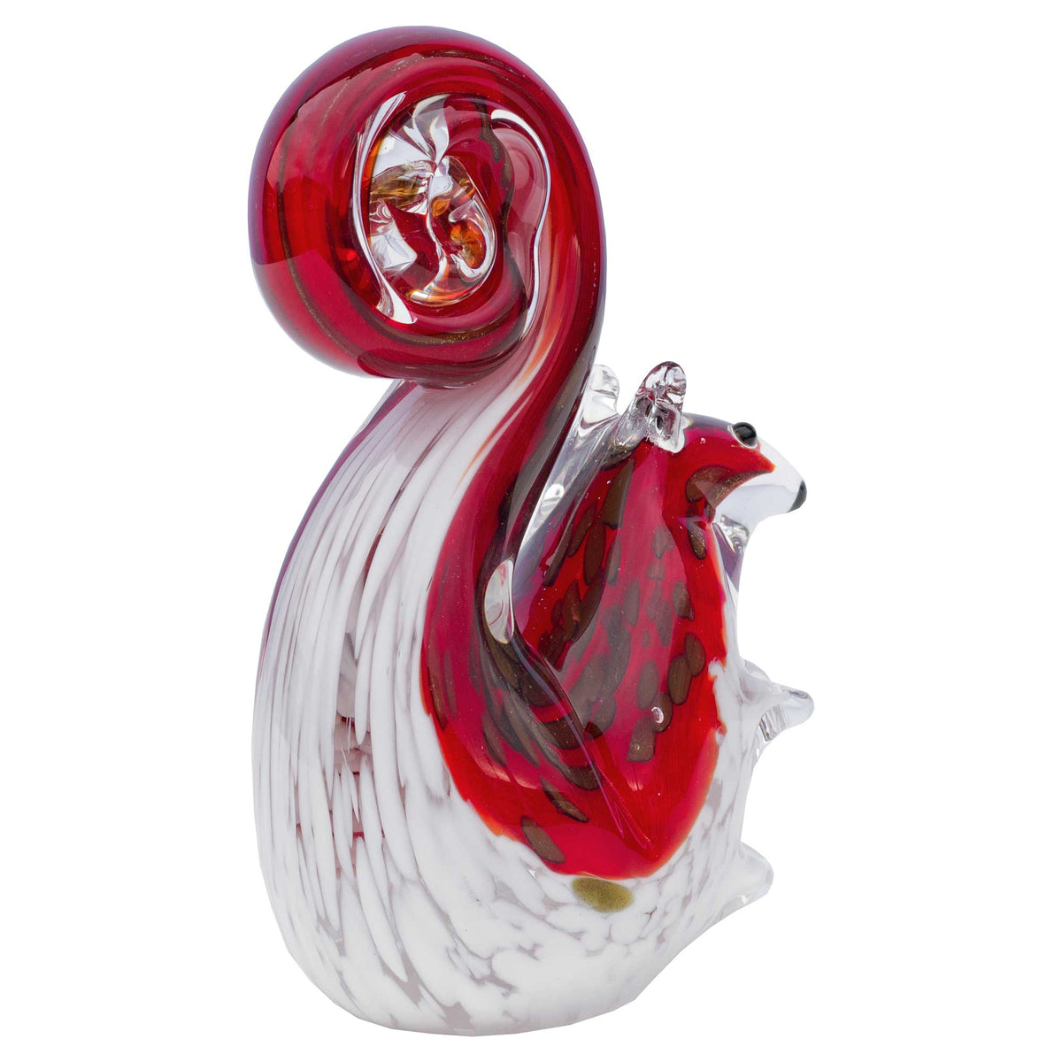 Handmade Glass Red Squirrel Ornament – Decorative Glass Animal Figurine