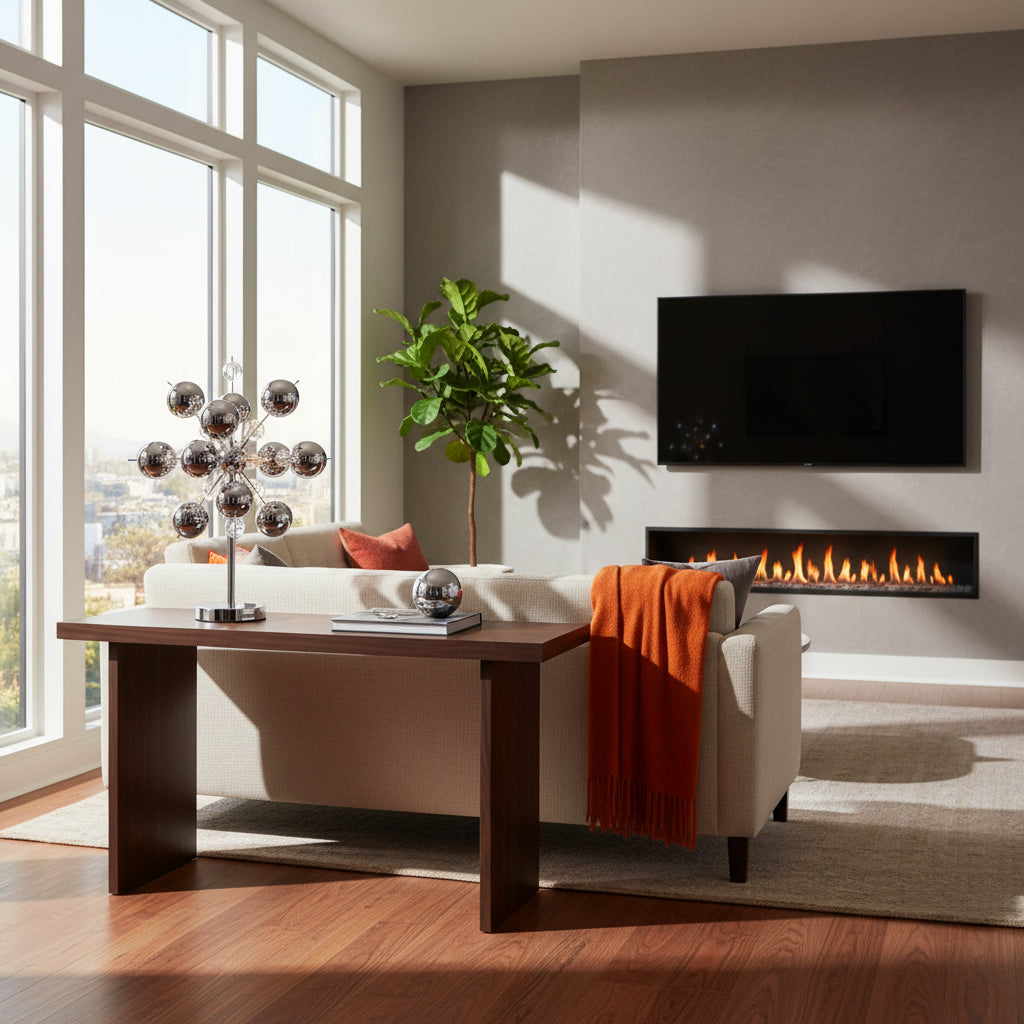 Chrome & Glass Ball Table lamp