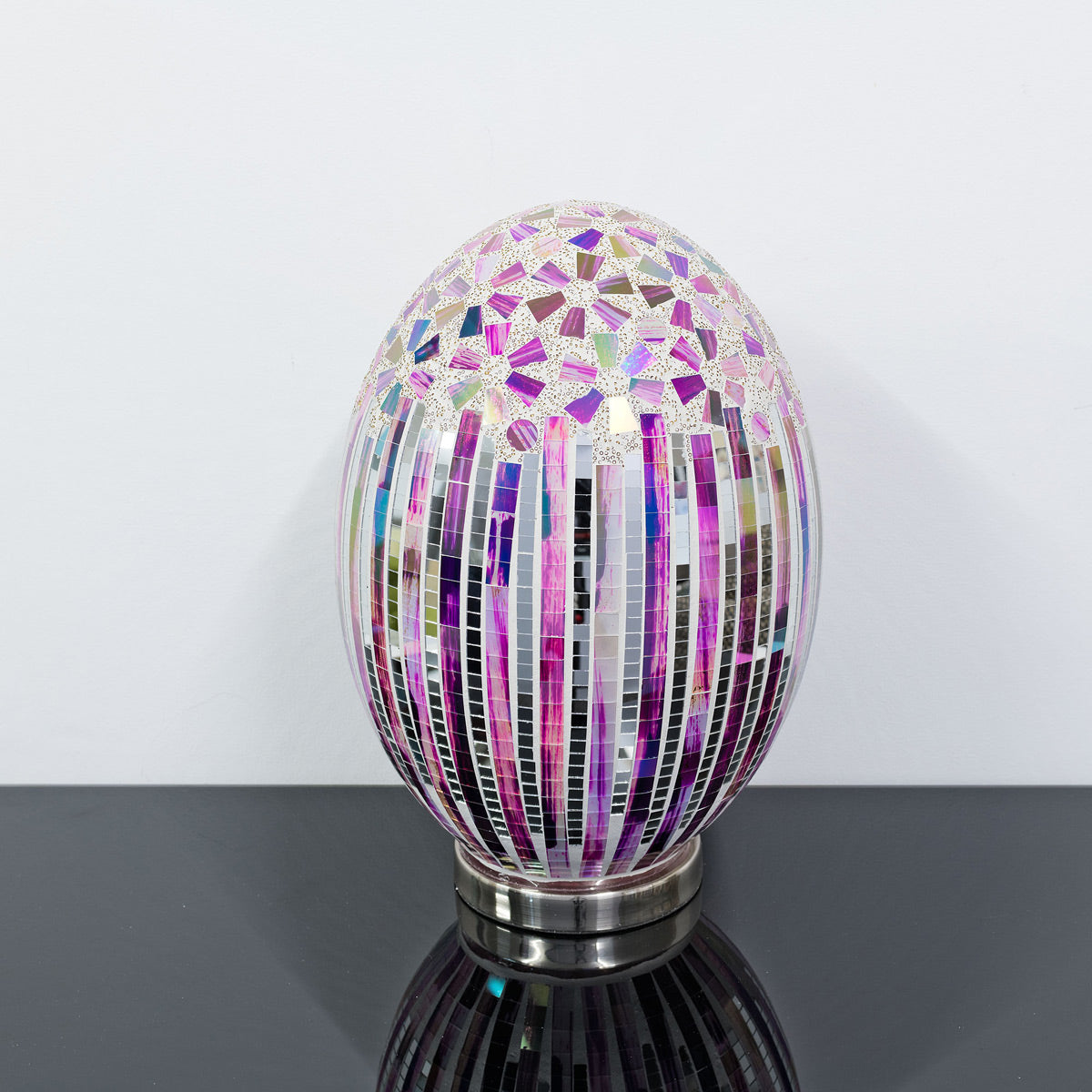 Large Giant Mosaic Egg Lamp - Various Colours