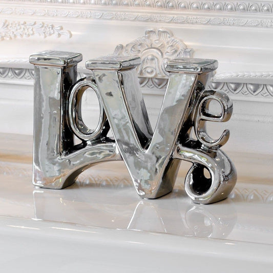 Love Sculpture Ceramic Silver