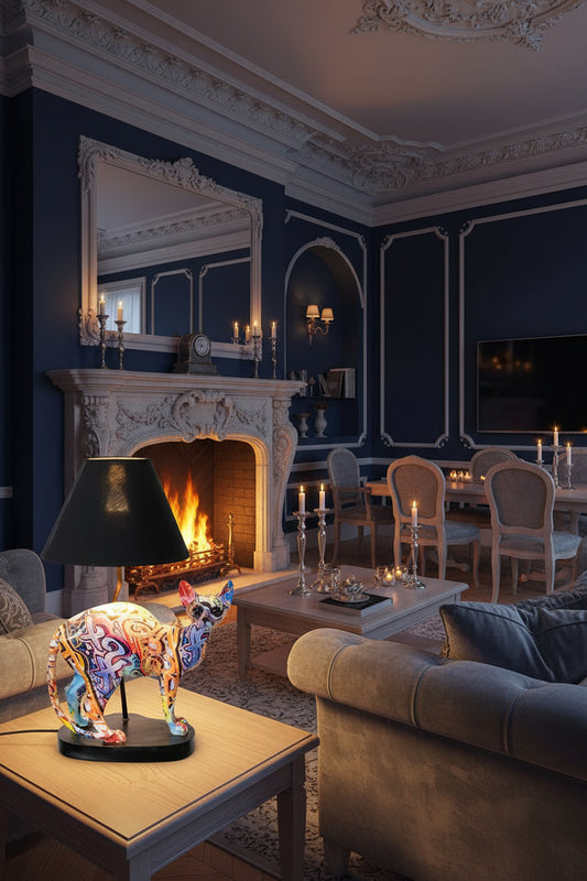 Graffiti painted standing Cat - Table lamp